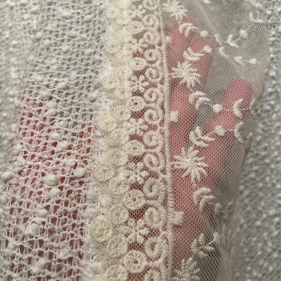 Joseph Ribkoff Sheer Knit Sweater Top, 8 | White Mesh, Lace Bridal, Cottagecore - Picture 4 of 8